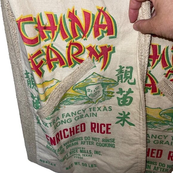 Mens Blazer Size Medium Tan Upcycled Burlap Rice Bag Pockets Open Front - Picture 5 of 10